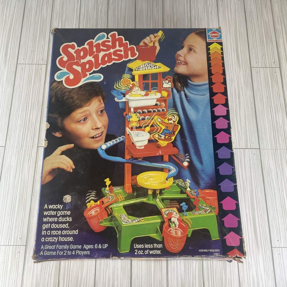 Vintage Splish Splash Board Game 1981 Hasbro Marble Run 99% Complete